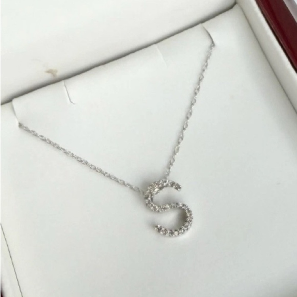 14k Gold "S" Initial Necklace